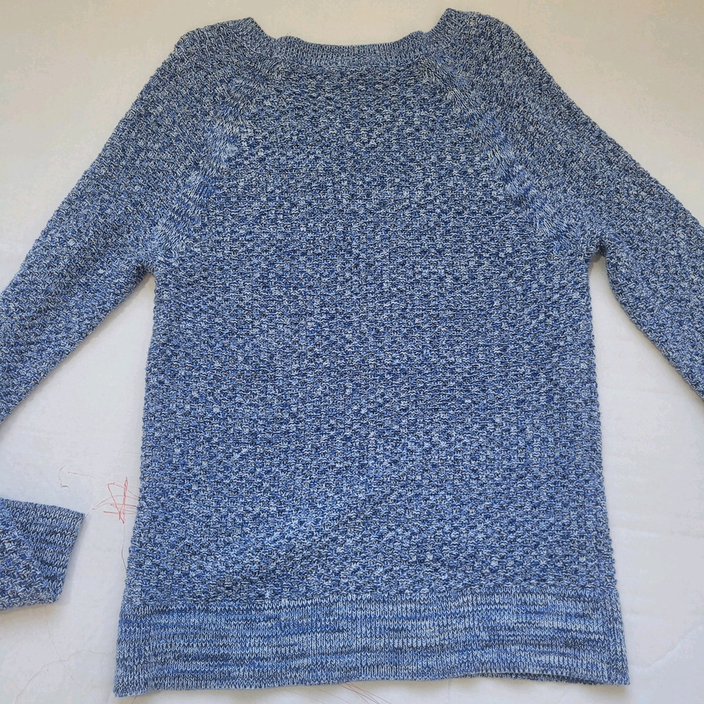 Gap Womens Pullover Sweater Medium Blue Long Sleeve Round Neck Cotton - Picture 3 of 8
